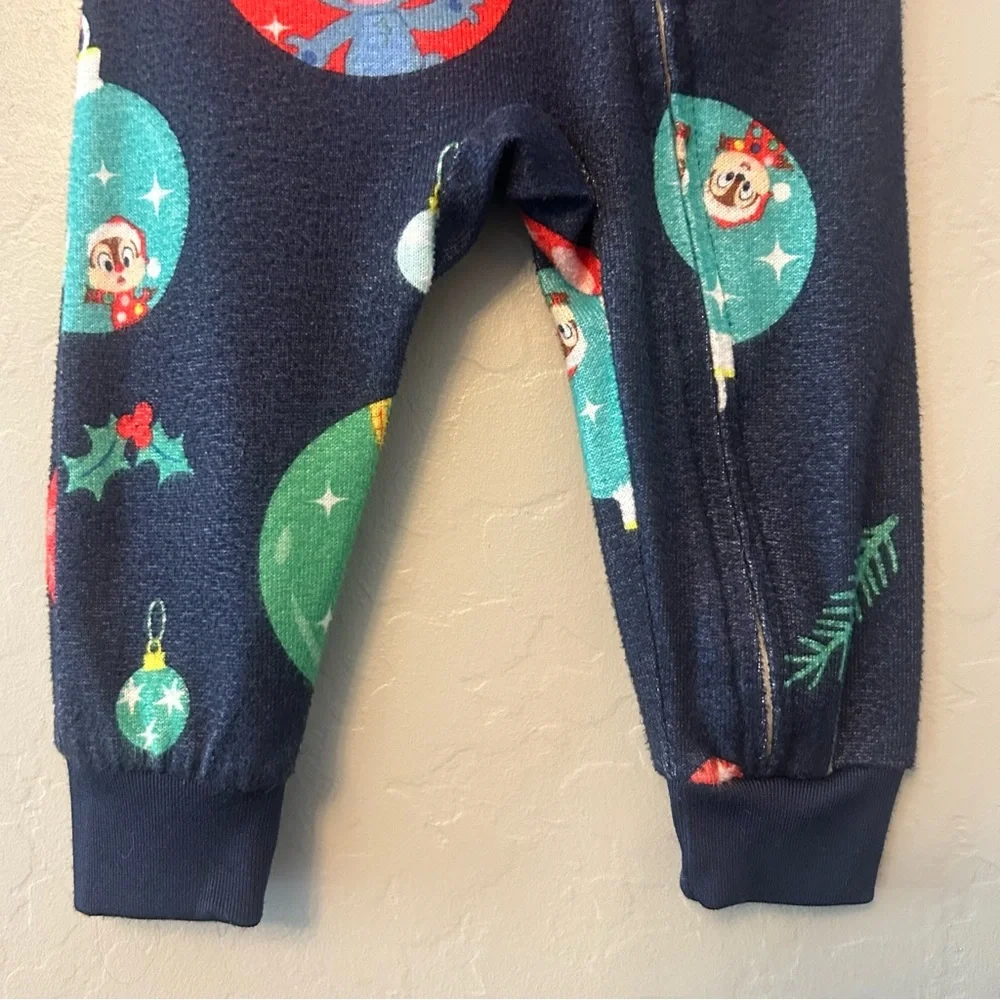 ⭐️Disney 100 Christmas ornament character print footie pajamas size 6-9 months
